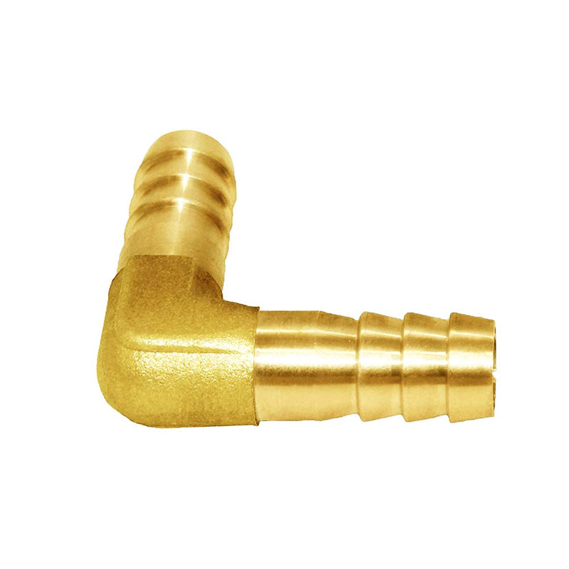 Joywayus 5Pcs 1/4" Hose ID/Hose Barb 90 Degree L Right Angle Elbow Union Brass Fitting Water/Fuel/Air 5