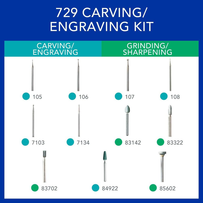 Dremel 729-01 11-Piece Carving/Engraving Accessory Micro Kit New Model