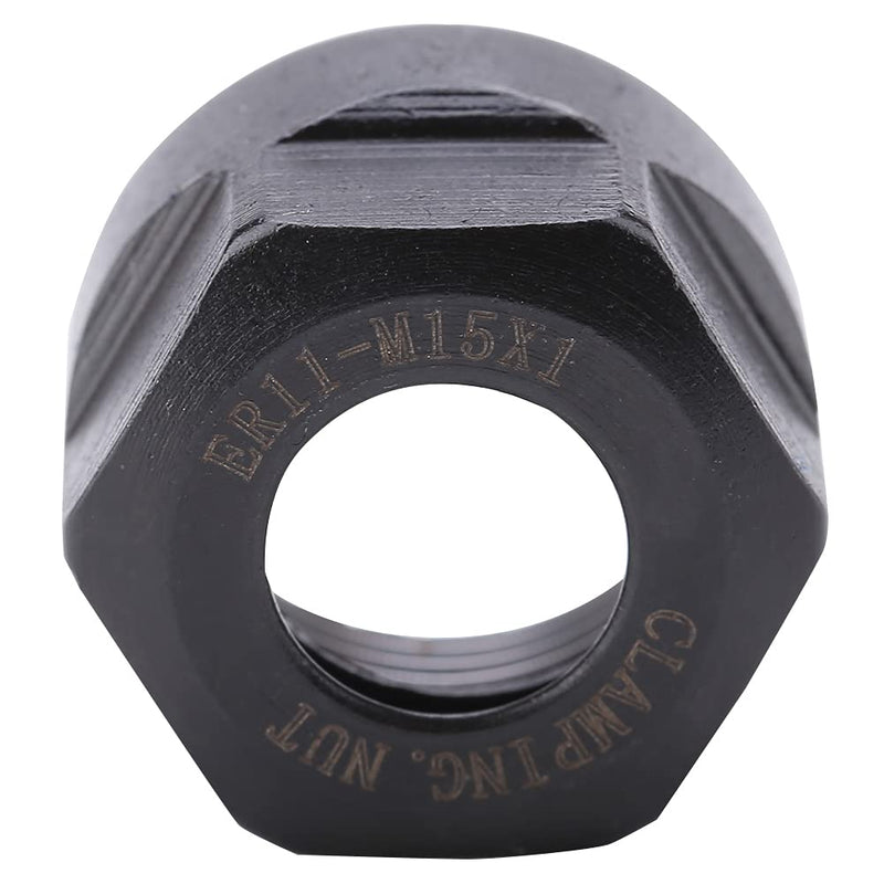 1Pcs Er11 Type Collet Clamping Nuts, Er11 Mutter M15 X 1 Nut Chuck Holder Clamping Bit (M15*1 ER11A) Black M15*1 ER11A