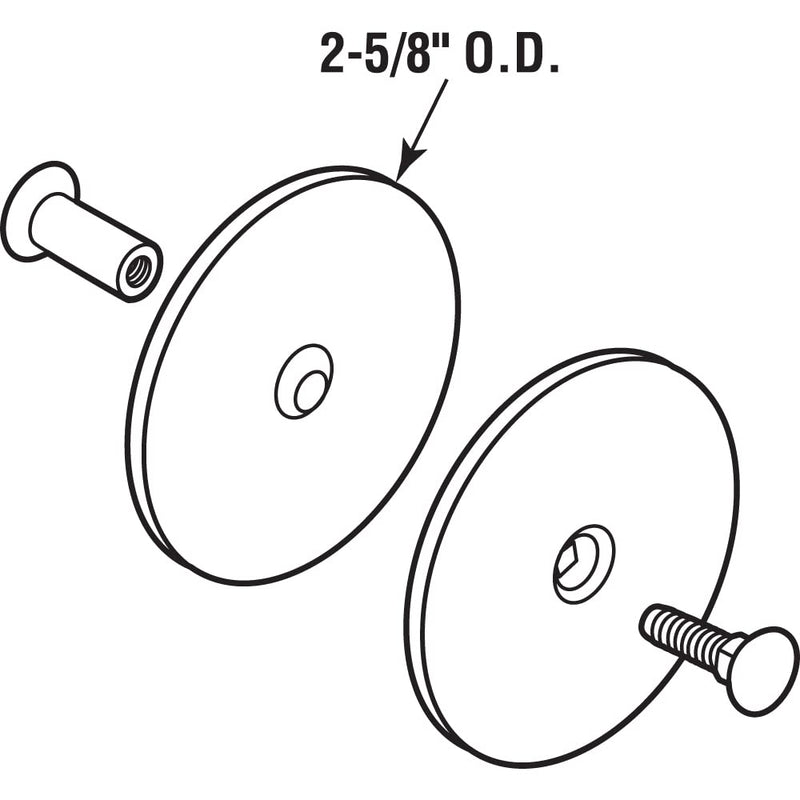 Prime-Line U 10446 Steel Door Hole Cover Plate, Satin Nickel (Single Pack) 1 Count (Pack of 1)