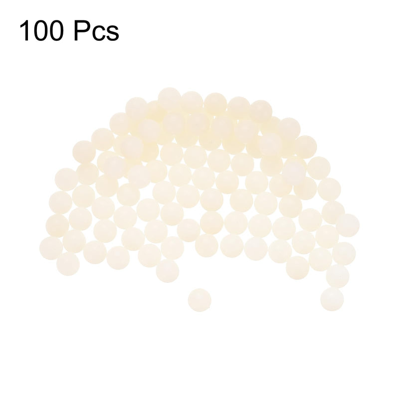 uxcell 100pcs Nylon Bearing Balls 1/4" 6.35mm Solid Plastic Balls, Precision Mini Nylon Balls 1/4"