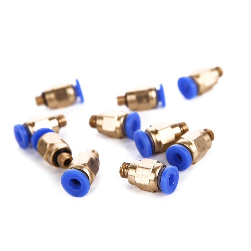 Eowpower 10 Pieces PC4-M6 Pneumatic Straight Fitting Joint for Outer Diameter 4 mm Nylon Tube, M6 Thread