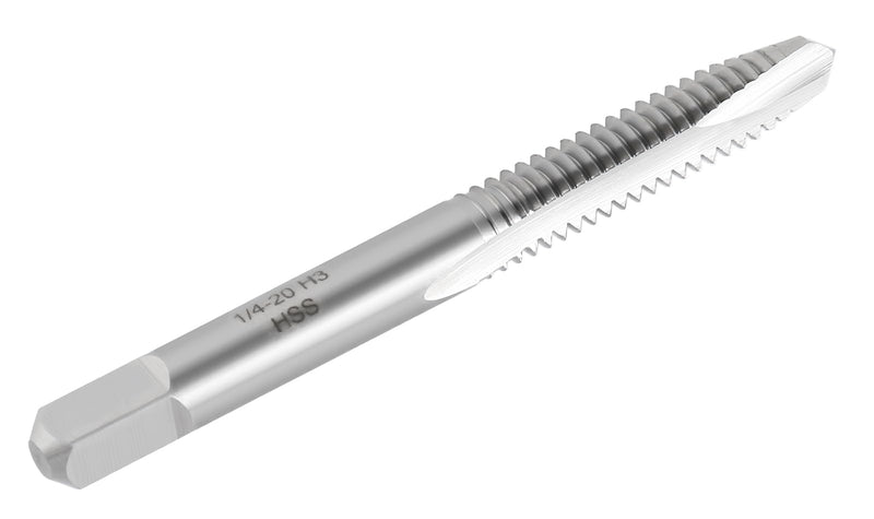 Accusize Spiral Point Tap 1/4-20NC H3 HSS 2-Flute, 10 Pc Set | ANSI Ground Plug Tap, Right-Hand Cut, Bright Finish, 2-1/2 in OAL, 1 in Thread Length, SPT-1/4-20x10