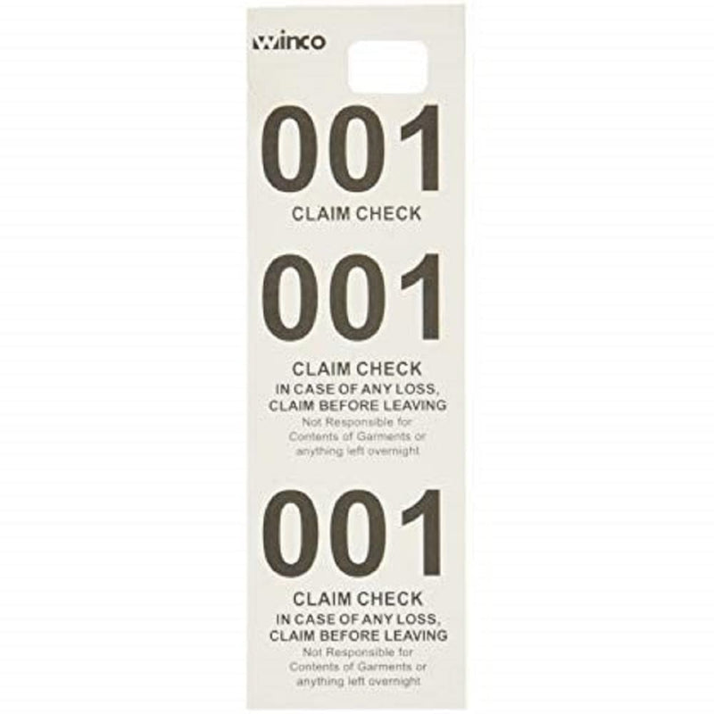 Winco Coat Checks, White, 500 Per Box, Medium