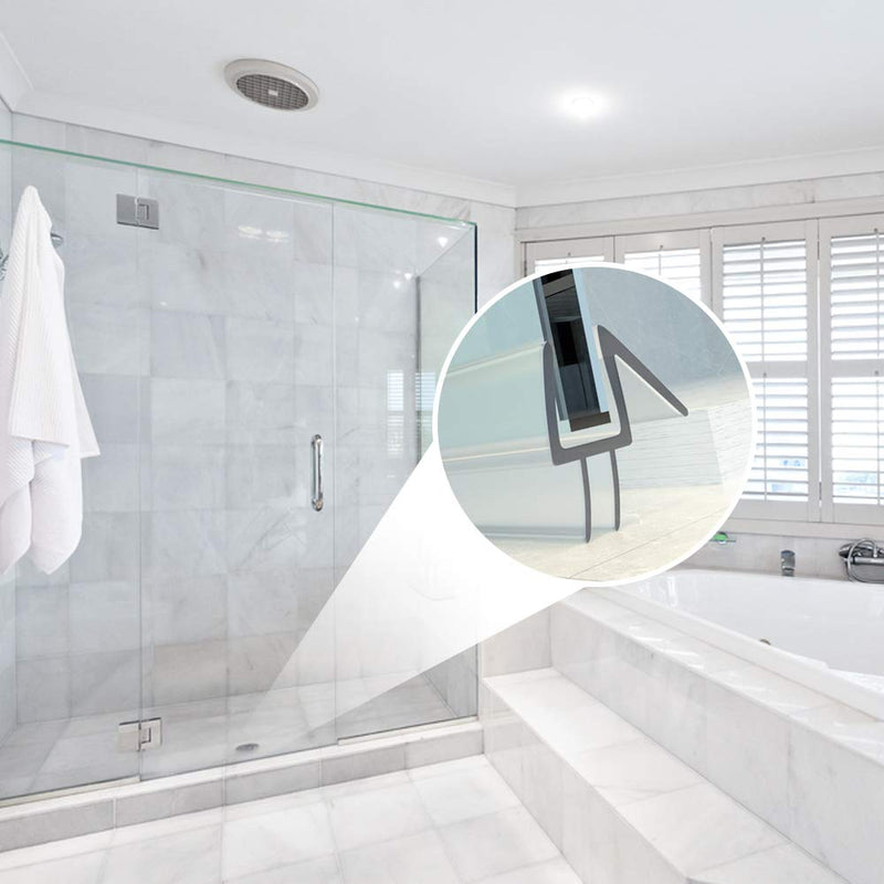 3Pack 3/8" x 39" Shower Door Bottom Seal - Shower Door Sweep - Frameless Glass Seal Strip - Stop Shower Leaks and Create a Water Barrier, 10MM 39" x 3/8" (3pcs)