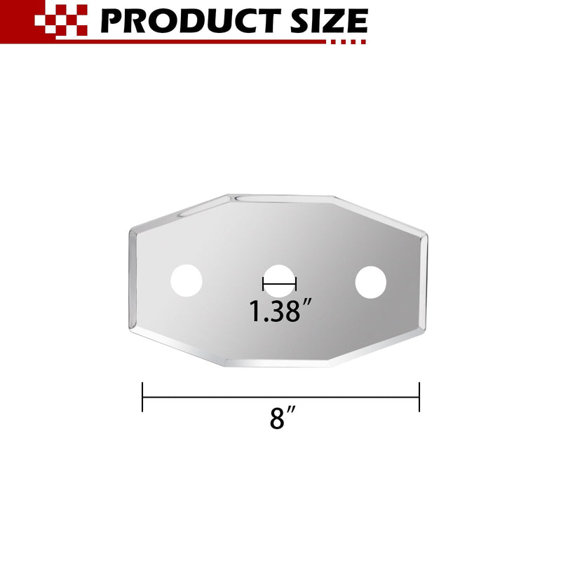 03-1654 Stainless Steel Smitty Plate, 8-Inch Center, Three Hole Shower Wall Cover