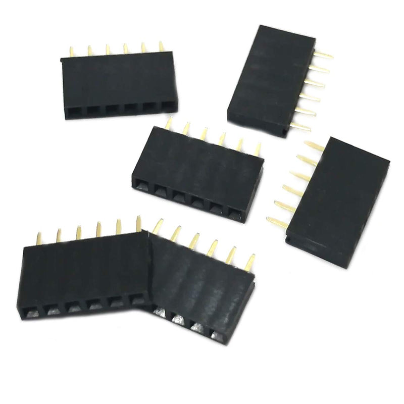 (Pack of 50) Female Pin Headers 2.54mm Pitch 1X 6Pins Single Row Female PCB Header Connector