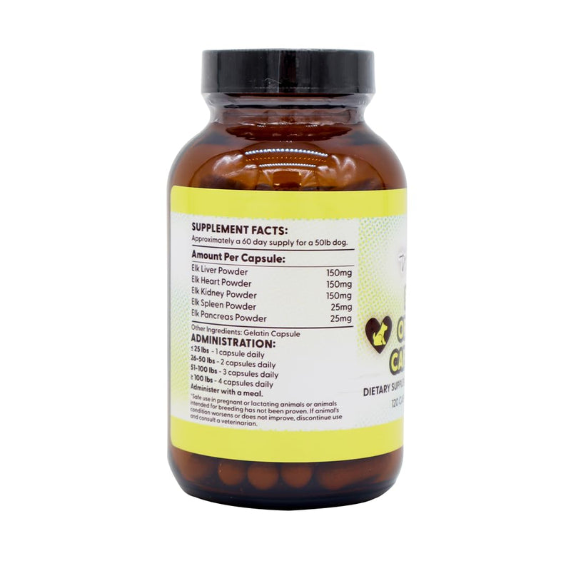 Dr. Judy's Elk Organ Capsules for Pets - 120 Count