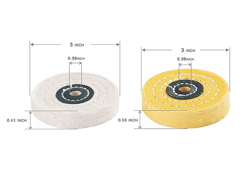 𝐋𝐮𝐨 𝐤𝐞 3 Inch Polishing Wheel for Bench Grinder - 2 Pcs Buffing Wheel (50 Ply), 10 mm Arbor Hole Cotton Sanding Wheel - NewNest Australia