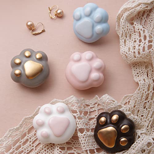 Cabinet Knob, Drawer Pull, Ceramic Handles, Cupboard Knob, Drawer Pull, Ceramic Colorfull Children Handles Cabinet Knob 2PCS (Cat Paw, Pink)