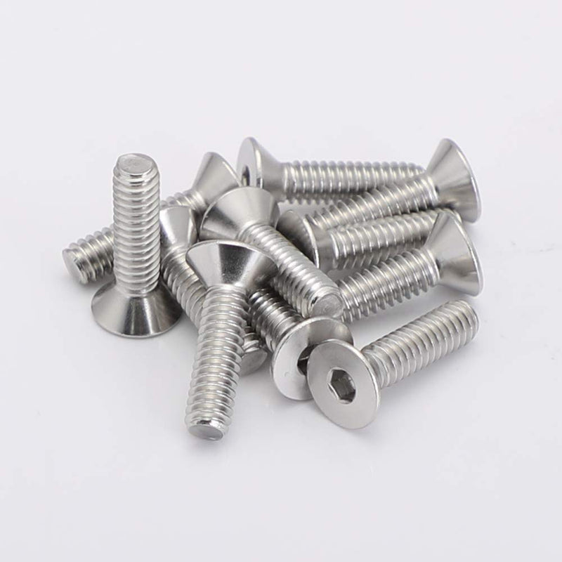 1/4-20 x 1" Flat Head Socket Cap Screws, Allen Socket Drive, Stainless Steel 18-8 (304), Full Thread, Bright Finish, 25 PCS 1/4-20 x 1"