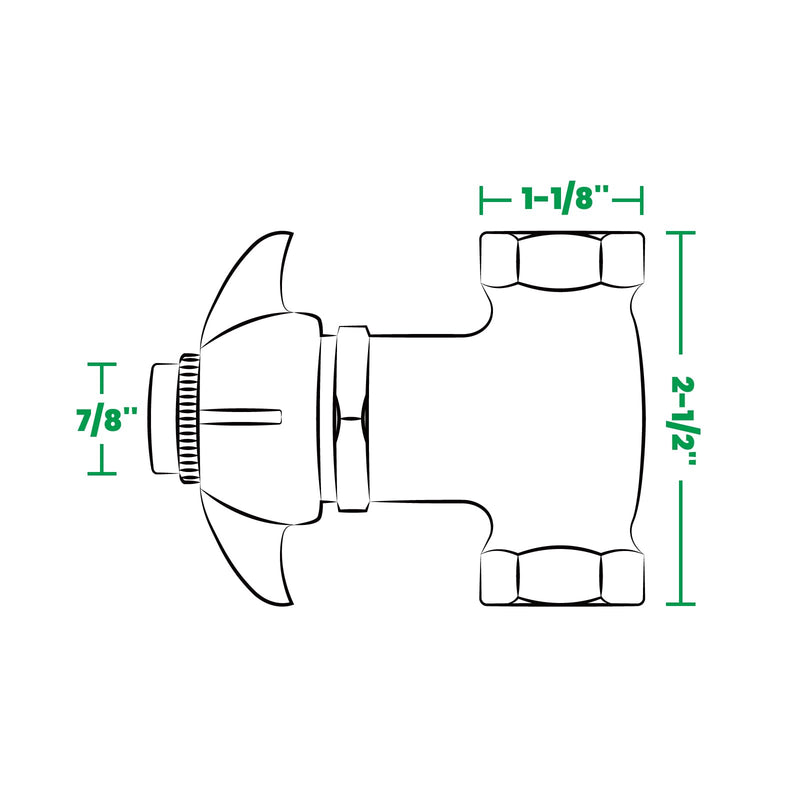 Watflow Self-Closing Valve with Knob, Heavy Duty Stop Valve, Polished Chrome