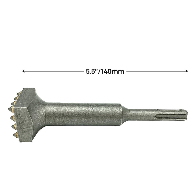 SDS Plus Bushing Tool, 5.5 inch x 1 1/4'' Square Head Concrete Bushing Bit, Concrete Roughness Coating Removal Repair Patch Prepare Chisel Drill Bit for Rotary Hammer, Masonry Stone Brick Wall (2 pcs) 2