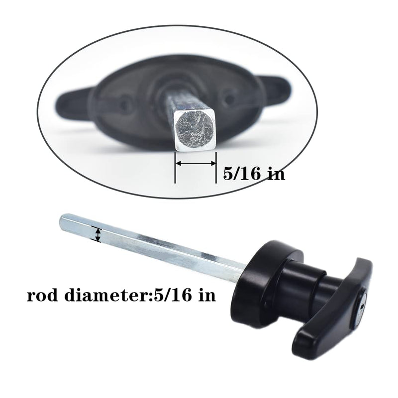 6" T-Handle Lock kit Shed Door Lock with samed Keys and Screws Playhouse & Chicken Coop Door Lock 6" T-Handle 1kit