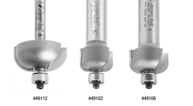 Amana Tool - 49112 Carbide Tipped Cove 3/8 Radius x 1-1/8 Dia x 9/16 x 1/4" Shank 3/8" R x 1-1/8" D x 9/16" CH x 1/4" S