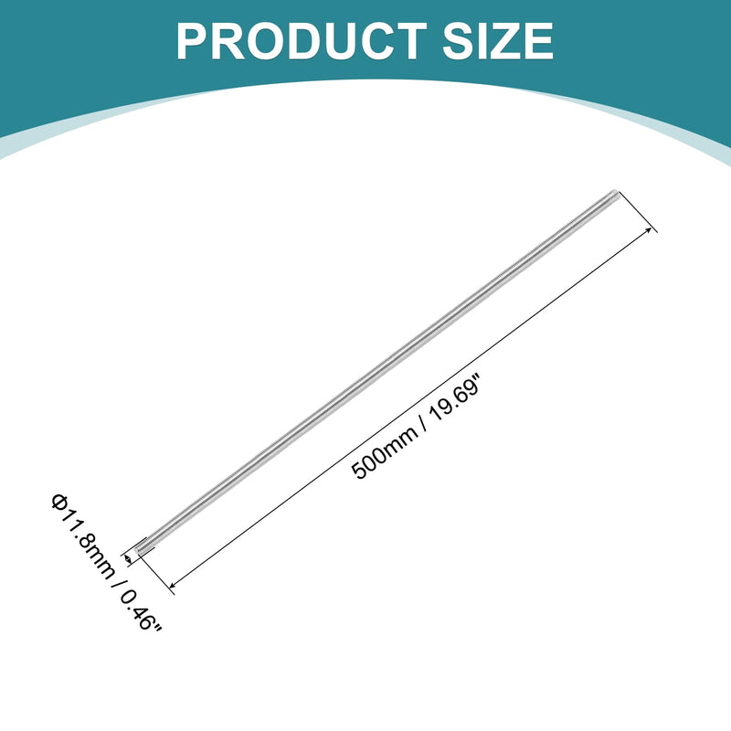 uxcell Fully Threaded Rod, M12 x 500mm 304 Stainless Steel Fully Threaded Studs with Nuts and Washers for Clamps, Hangers and U-Bolts, Silver 1