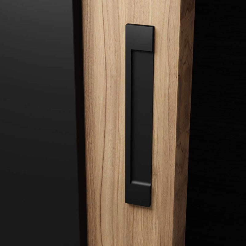 HRX STB Self-Adhesive Edge Fingerpull Door Handle - Screwless, Peel and Stick on Glass, Wood, Metal, Plastic - Sliding Doors Knob for Kitchen Fronts, Drawers & Dressers Panels - 2 Pack - Black