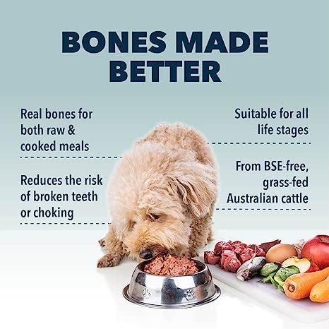 Better Bones Bone Meal for Dogs - Dog Calcium Supplement for Healthy Joints, Teeth, & Bones - from 100% Grass-Fed New Zealand Beef Bone - PawsPlanet Australia