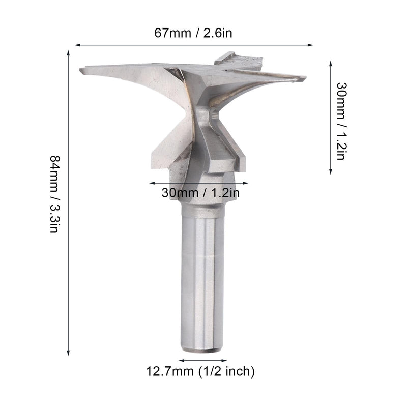 3 Flute Arc Bending Integrated Milling Cutter Router Bit 45°, 1/2 Inch Shank, Panel Slotting & Bending with Solid Wood, Hardwood Design