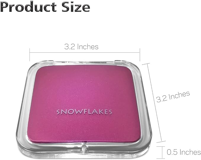 Magnifying Mirror Compact Mirror Snowflake Elegant Compact Pocket Mini Makeup Mirror Double Sided 1x/15x Magnification Cosmetic Mirror Handheld Portable for Travel and Handbags Purple - NewNest Australia
