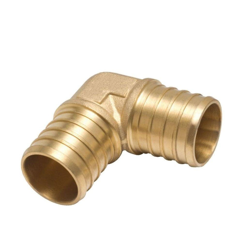 1/2 Inch PEX 90 Degree Elbow Connector Fitting Crimp Brass for PEX Pipe Tubing, No Lead 5 in Pack
