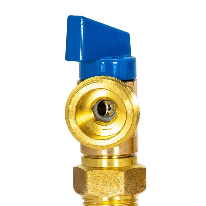 Eastman Brass Outlet Box Blue Handle Washing Machine Valve, 1/2 Inch MIP x 3/4 Inch MHT, Quarter Turn Ball Valve, Cold Water Applications, 60281