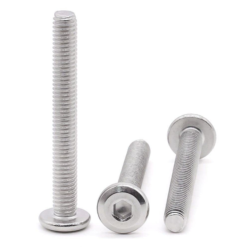 Glvaner M6-1.0 x 60mm Binding Screws Furniure Screws, Connection Bolt, Flat Round Head Socket Head Cap Screws, 304 Stainless Steel 18-8 Full Thread, 20 pcs