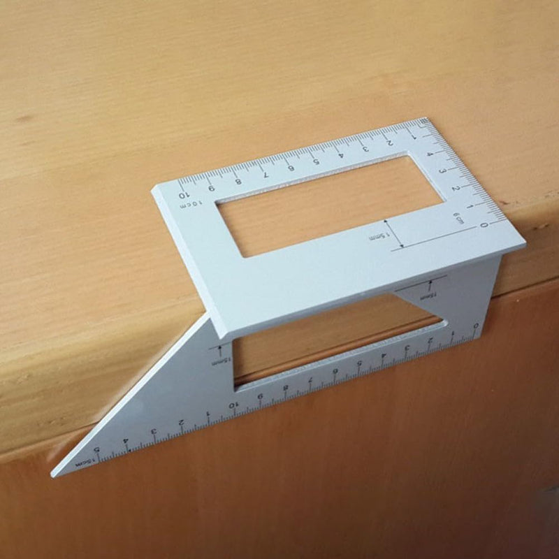 Healifty T Square Ruler Saddle Layout Square Gauge Woodworking Scribing Ruler 3D Angle 45/90 Degree Measuring Template Tool Aluminum Alloy for Carpenter T