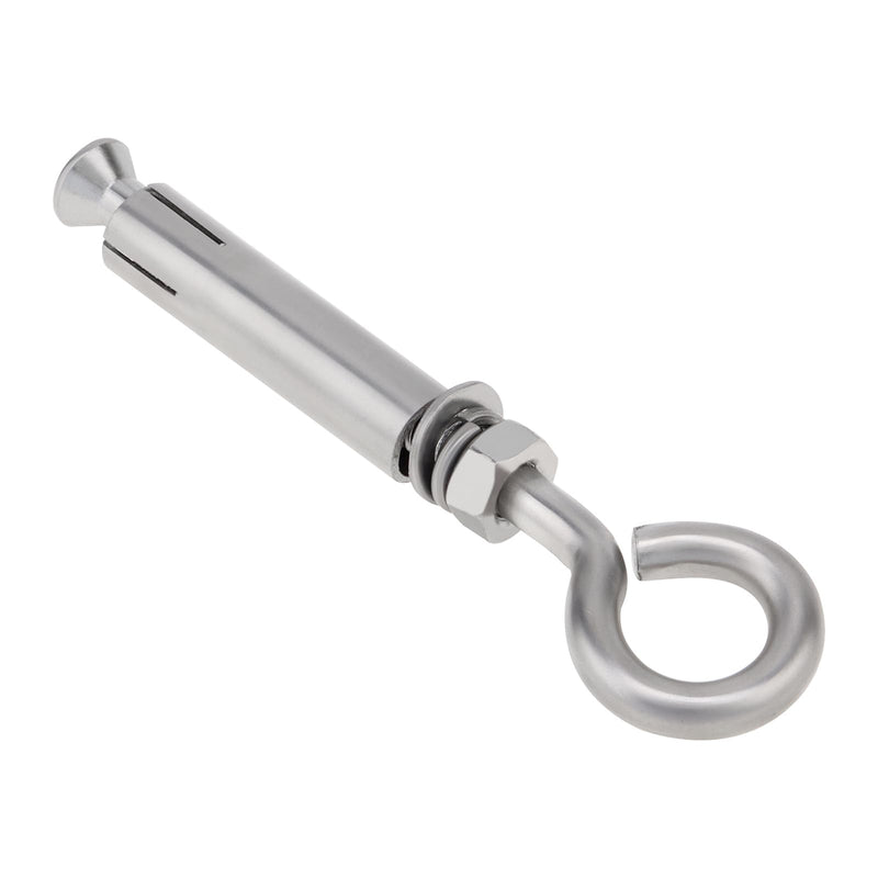 M6 Concrete Eye Bolt, 10 Pack M6*89mm Eyebolt Bolt Stainless Steel Wall Concrete Shoulder Brick Anchors, Heavy Duty Expansion Screw Lifting Ring Bolt Fastener 10PCS - M6 1/4inch