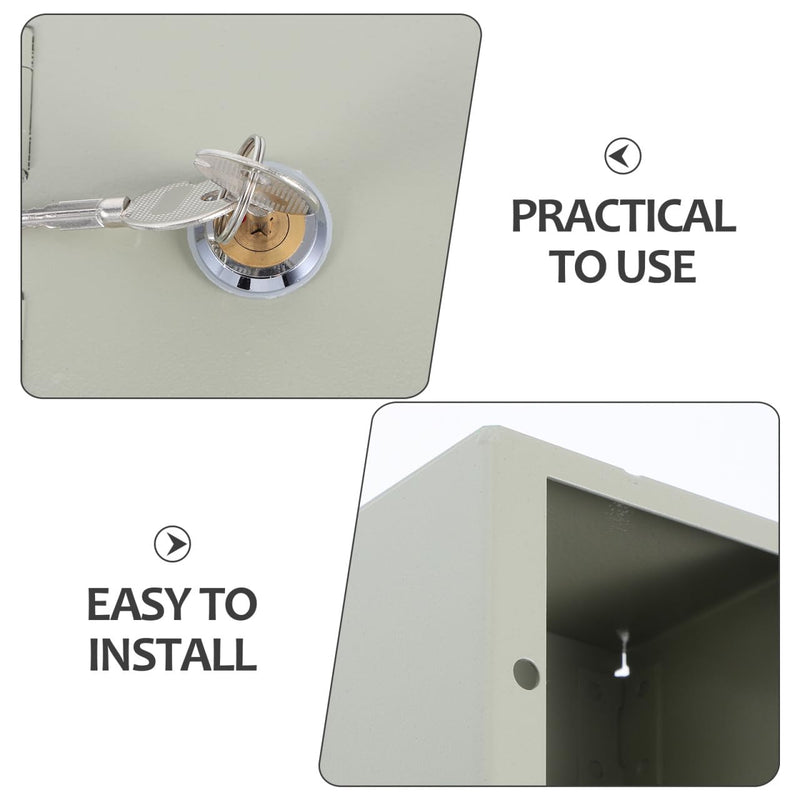 POPETPOP Weatherproof Outlet Cover Box with Key : Iron Baby Proof Electrical Outlet Cover for Indoor Outdoor Use - 86 Wall Plate Socket Protector, 3.54X3.14X2.44in