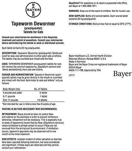 Bayer Expert Care Tapeworm Dewormer for Cats and Kittens - PawsPlanet Australia