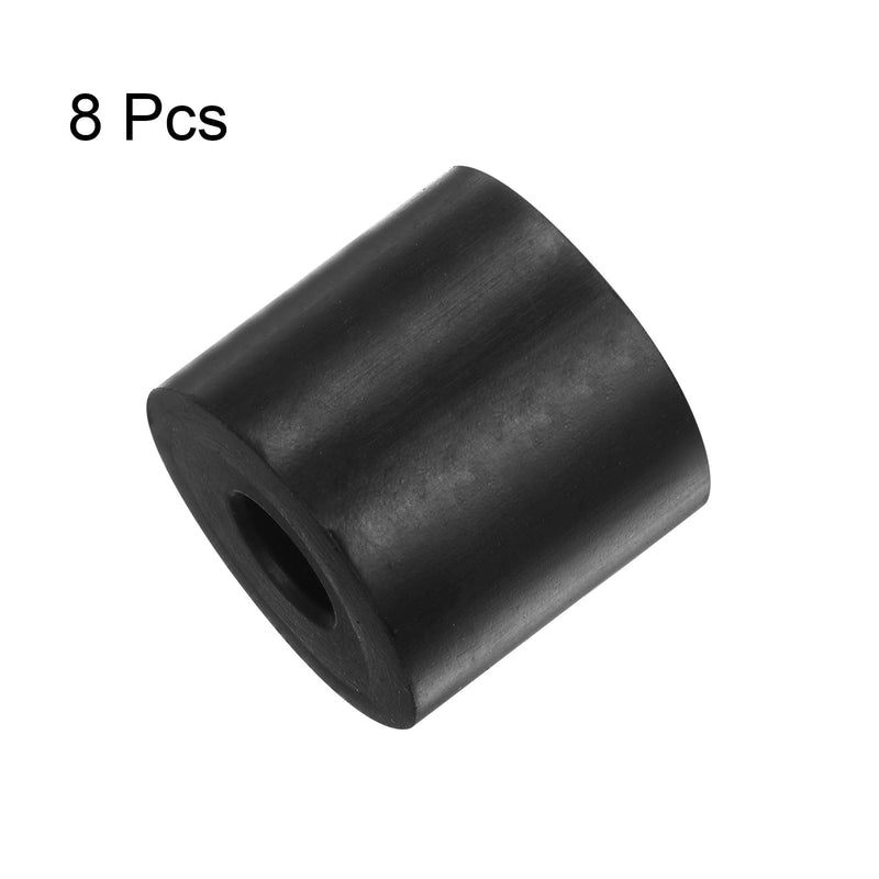 HARFINGTON 8pcs Rubber Spacer 1.2 Inch OD 0.4 Inch ID 1.2 Inch Thick Neoprene Round Anti Vibration Isolation Pads Isolator Rubber Washers Bushings for Home Cars Boat Accessories, Black 10mm x 30mm x 30mm
