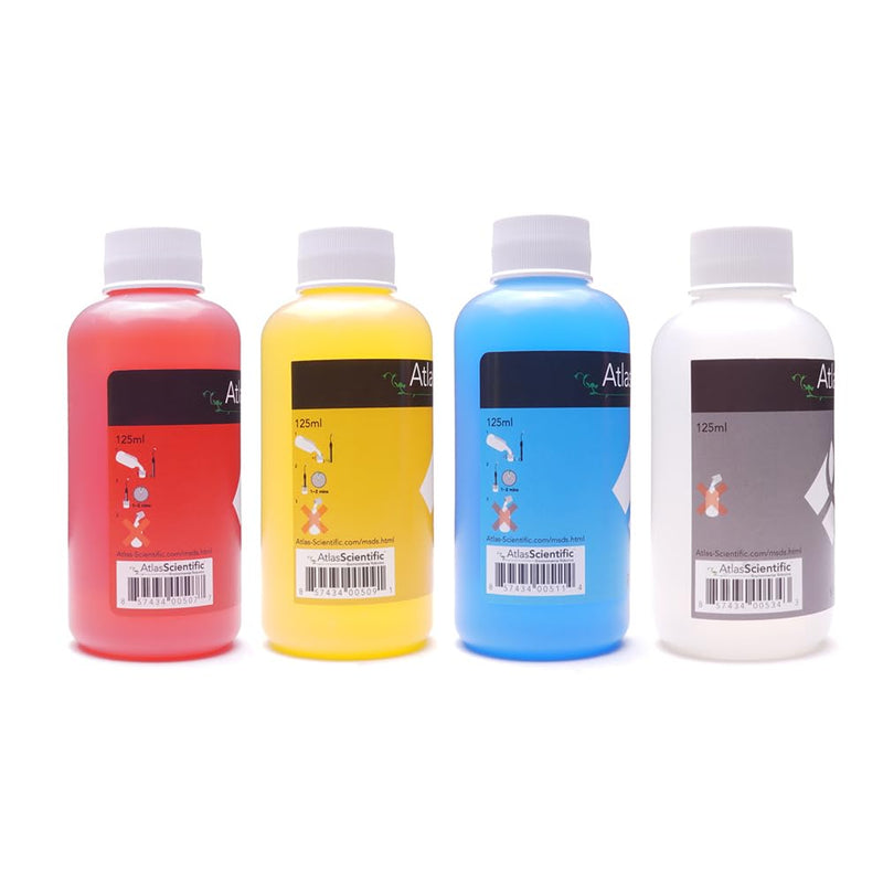 Atlas Scientific 4.00, 7.00, 10.00 & pH Storage/Calibration Solution 125ml - 4oz (4 Pack)