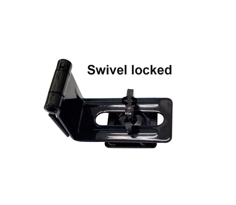 QCAA 90 Degree Angel HASP and Swivel Staple, 4-1/2", Steel, Zinc Plated, 1 Pack, Made in Taiwan Zinc Plated(4-1/2") 1pack