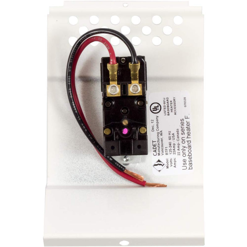 Cadet Single Pole Built-In Thermostat Kit for Cadet Electric Baseboard Heaters (Model: BTF1W, Part: 08732), 22 Amp, 240/208/120 Volt, White