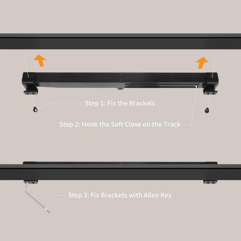 2PCS Hole-Free Barn Door Soft Close Mechanism, Upgraded Design Sliding Door Hardware Spring Buffer Damper, One Way Operation Invisible Door Stopper Adjustable Actuators with Actuator Spacers
