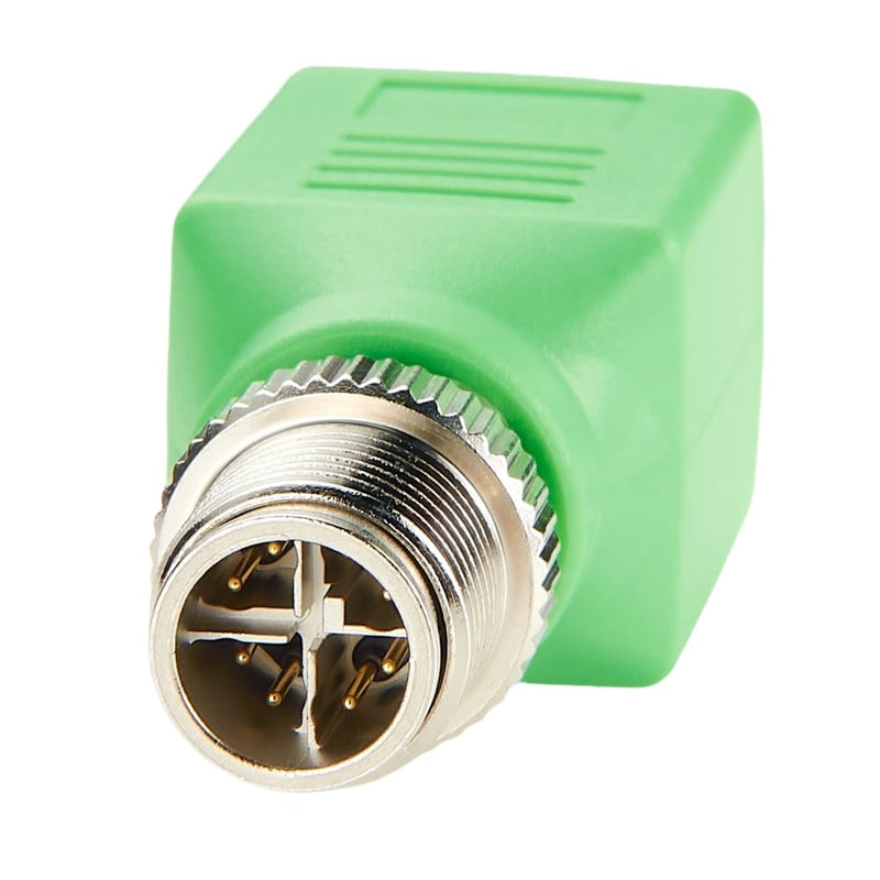 M12 X-Coded 8 Pin to RJ45 Adapter Cat6 Industrial Ethernet Shielded Connector IP67 Waterproof RJ45 to M12 Bulkhead Jack for Industrial Camera GigE Vision PoE Sensor