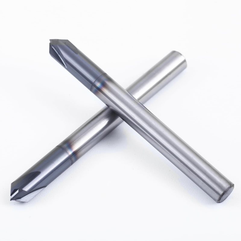 ISB 90 Degree Chamfer End Mill, 1/4'' Diameter Carbide Chamfering Mill, 4 Flute CNC V Bit for Carving V Groove and Chamfering, 5 Pcs 1/4 in