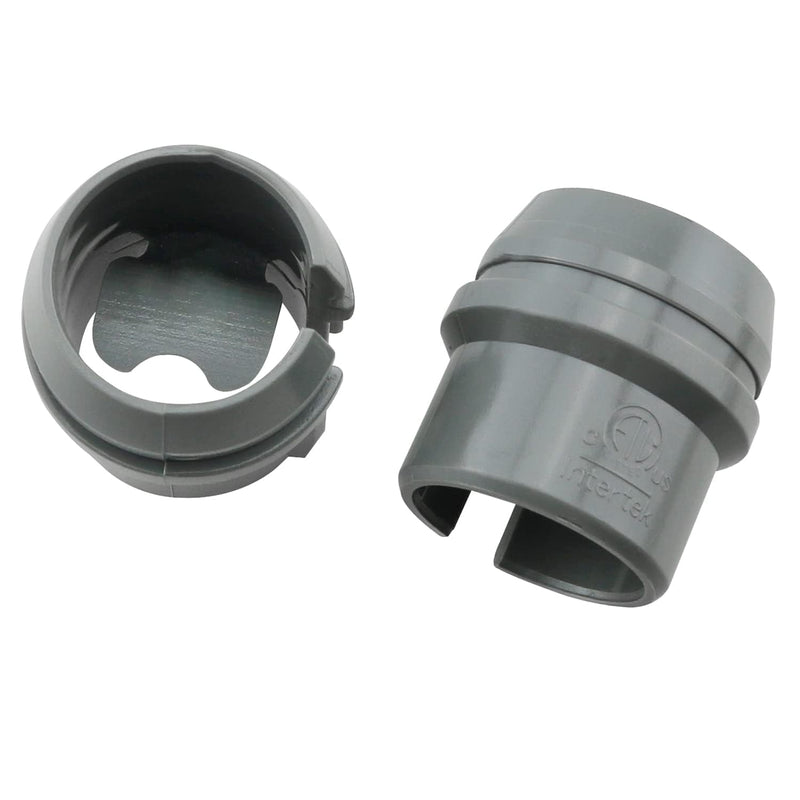50pcs 1/2 Inch Non-Metallic Cable Connector - Snap Style Installation - Labor Saving, for Confined Areas - Single Cable 14/2-10/3 - Two Cables 14/2, 12/2, 14/3AWG(Gray)
