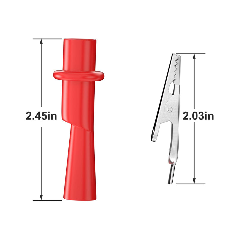 Goupchn Multimeter Push on Alligator Clips Set 4PCS Insulated Crocodile Clamps for Electrical Testing P2008-4PCS