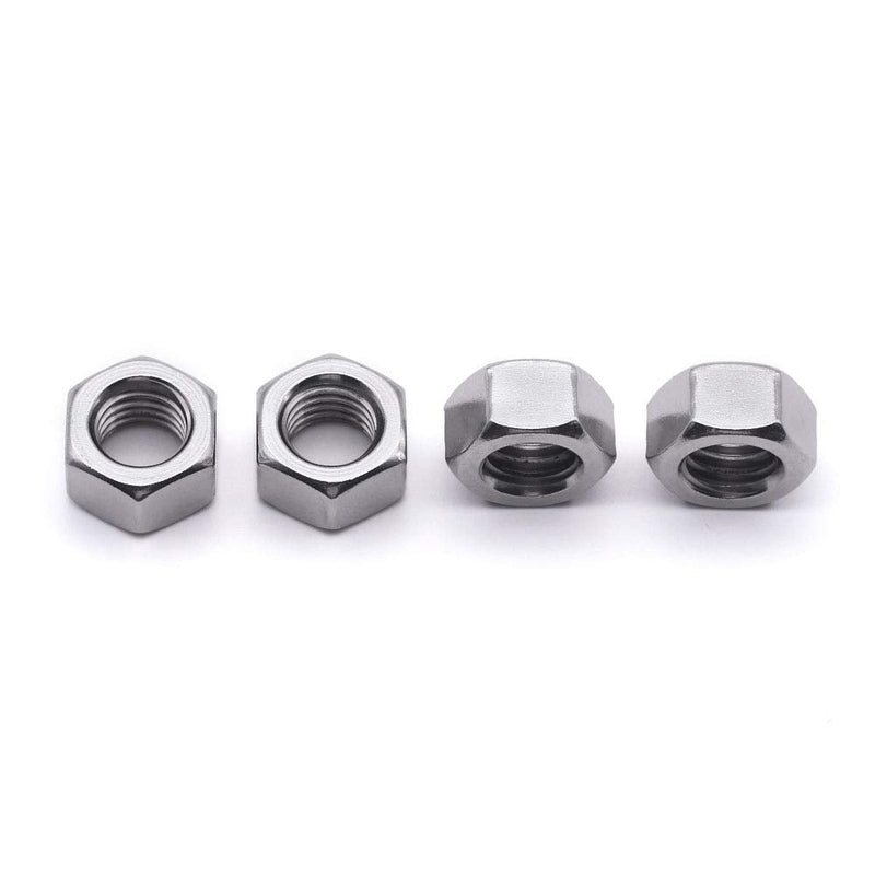 5/16-18 Stainless Steel Finished Hex Nut, 304 Stainless Steel 18-8 Hexagon Nut, Bright Finish, Full Thread, ASME B18.2.2, 25 Pcs 5/16"-18
