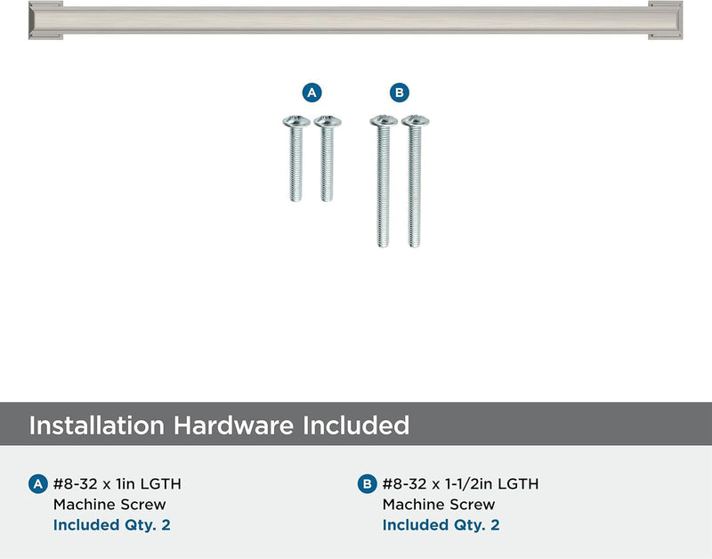 Amerock BP37362G10 | Satin Nickel Cabinet Pull | 12-5/8 inch (320 mm) Center to Center Cabinet Handle | Appoint | Drawer Pull | Kitchen Cabinet Handle | Furniture Hardware