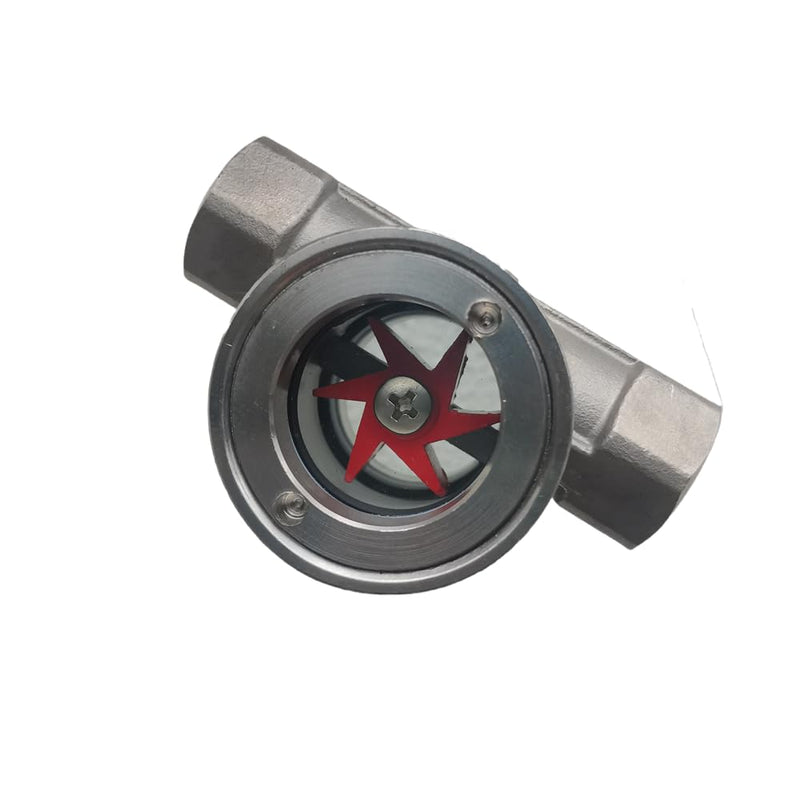 1/2" NPT Stainless Steel 304 Sight Water Flow Indicator Red Impeller 362Psi Flowmeters Pipe Accessories (DN15-1/2") DN15-1/2"