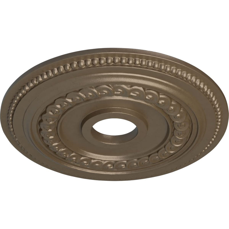 Ekena Millwork CM18OL1WSS Oldham Ceiling Medallion, Warm Silver Hand-Painted Warm Silver