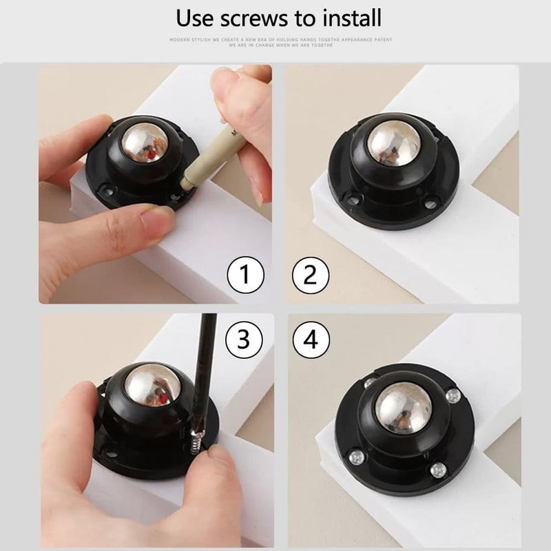 Self Adhesive Caster Wheels for Furniture,Storage Box,Trash Can,PC Stainless Steel Universal Pulley 360 Degree Rotating Adhesive Caster Wheels 0.8 Inch Low Profile Swivel Wheels Black 4 Pack Black【0.8 inch】 4.0