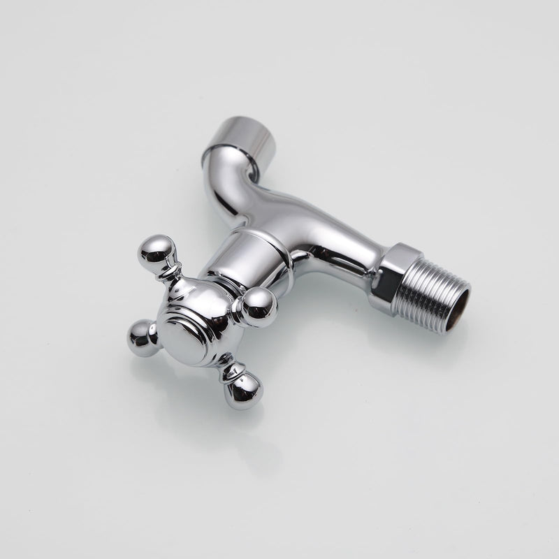 Chrome Brass Wall Mounted Balcony Mop Sink Faucet Brass Single Handle Cold Garden, Laundry Utility Faucets Chrome