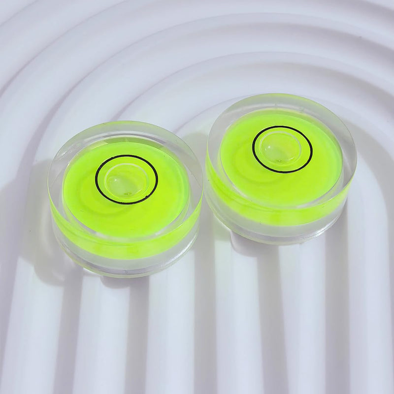 4Pcs Small Circular Bubble Levels with Double Sided Adhesive Bottom Mini Little Stick-on Bubble Spirit Level Measuring Layout Tools Levels (25x10mm) 25x10mm