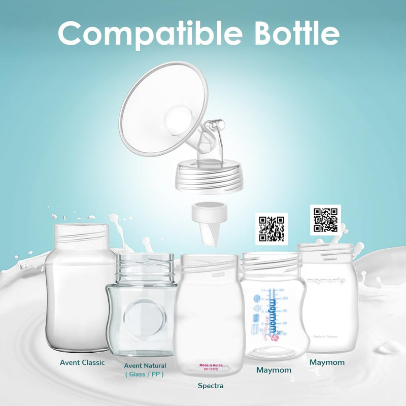 Maymom 19mm Flange and Duckbill Valve Compatible with Spectra S1 S2 Breastpump Not Original S2 Accessories Not Original Spectra Replacement Duckbill Valve and Flange White Valve