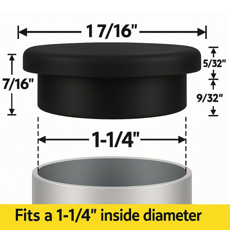 24 Pack 1-1/4" Deluxe Wrought Iron Patio Furniture Glides Outdoor Patio Chair Insert Glides End Caps for Metal Chair Feet Inserts (Black)