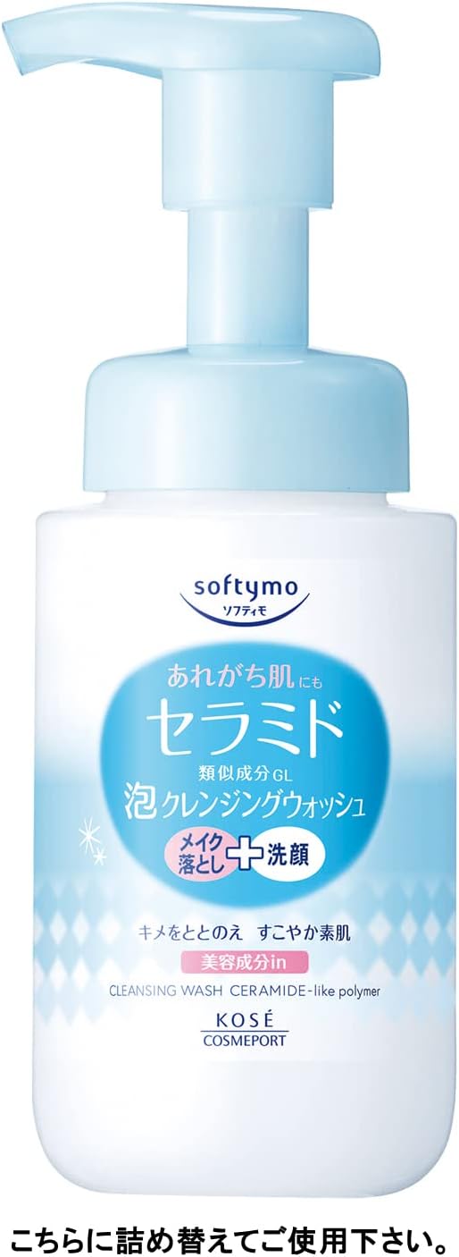 KOSE Softymo Foam Cleansing Wash (Ceramide) Refill Facial Cleanser + Makeup Remover, 6.1 fl oz (180 ml) - NewNest Australia